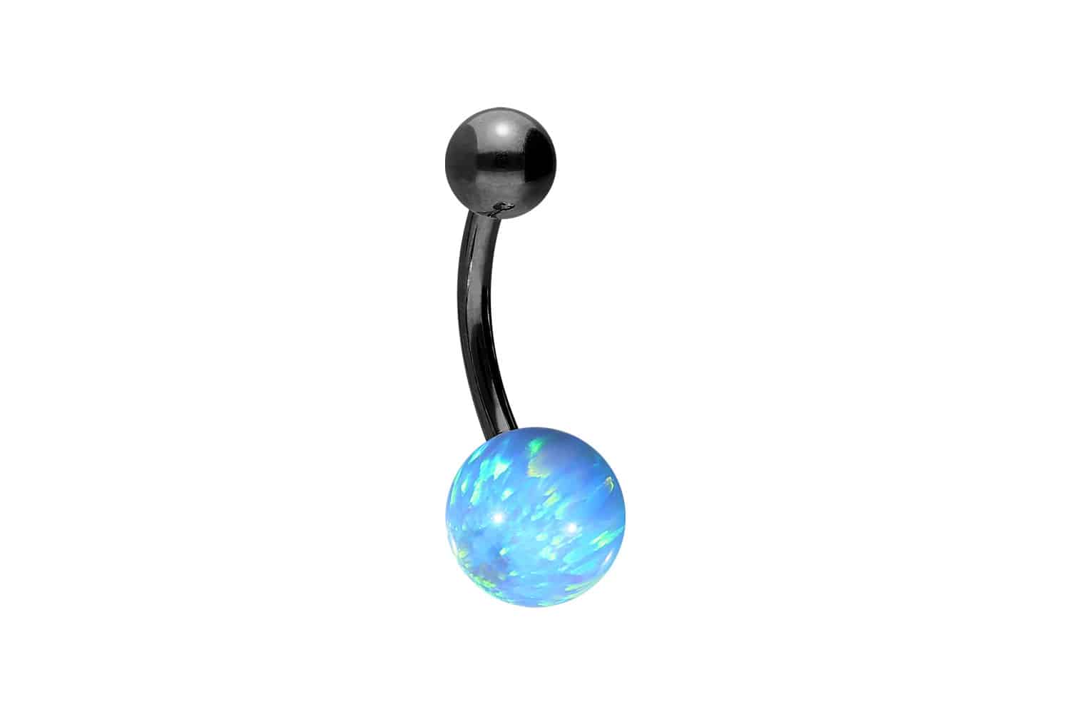 Titan Bananabell Piercing SYNTHETISCHER OPAL + TITAN-KUGEL
